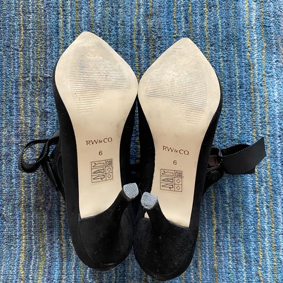 Black Suede Bow Heels - Picture 6 of 6